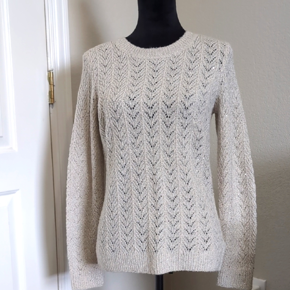 Talbots Elegant Cream Sweater Sz S